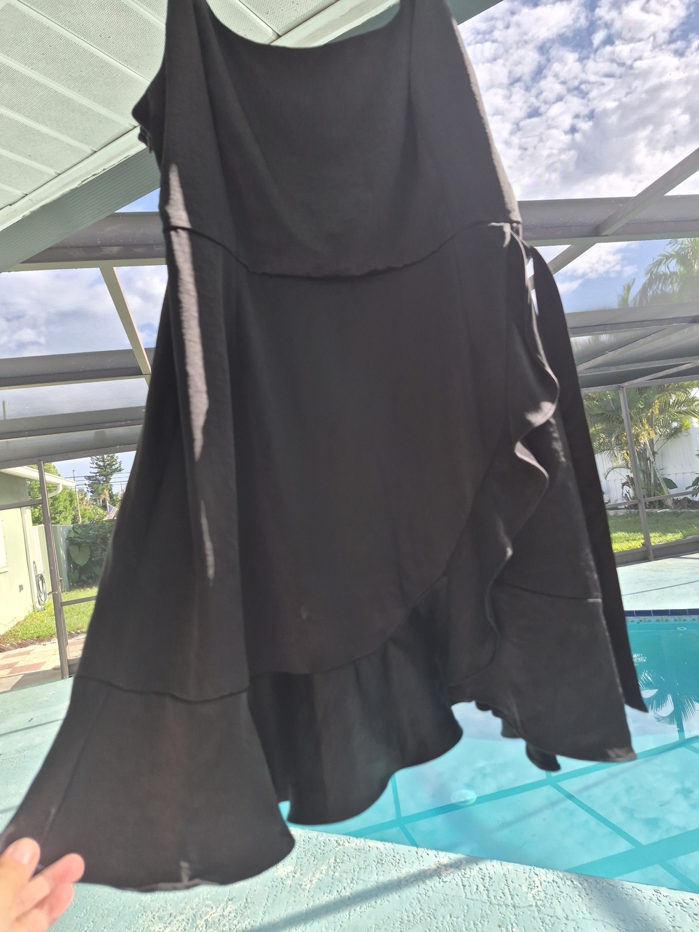 Wild Fab Black Women's Ruffle Hem Dress Xl